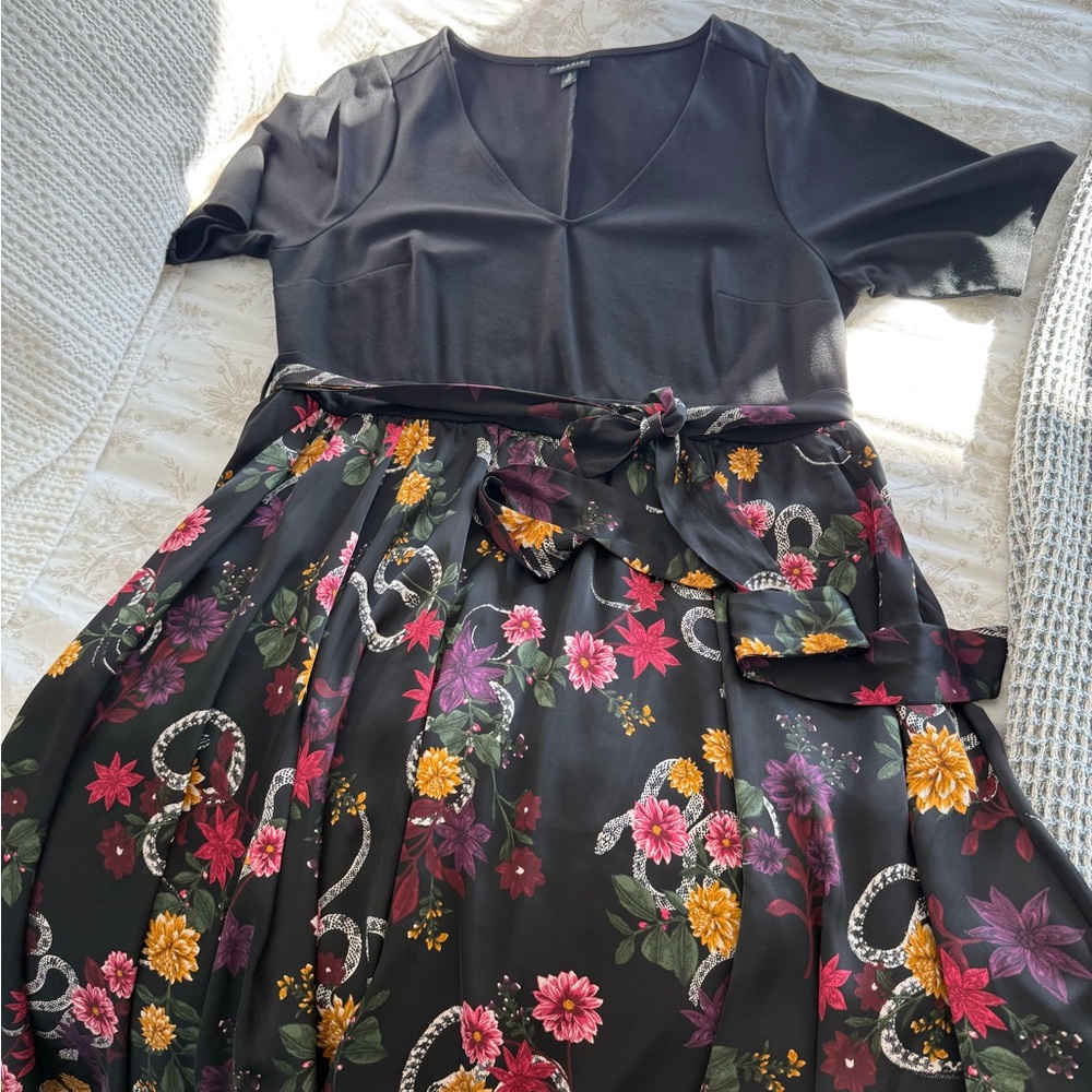 Torrid Black Midi Dress Flowers&Snakes
